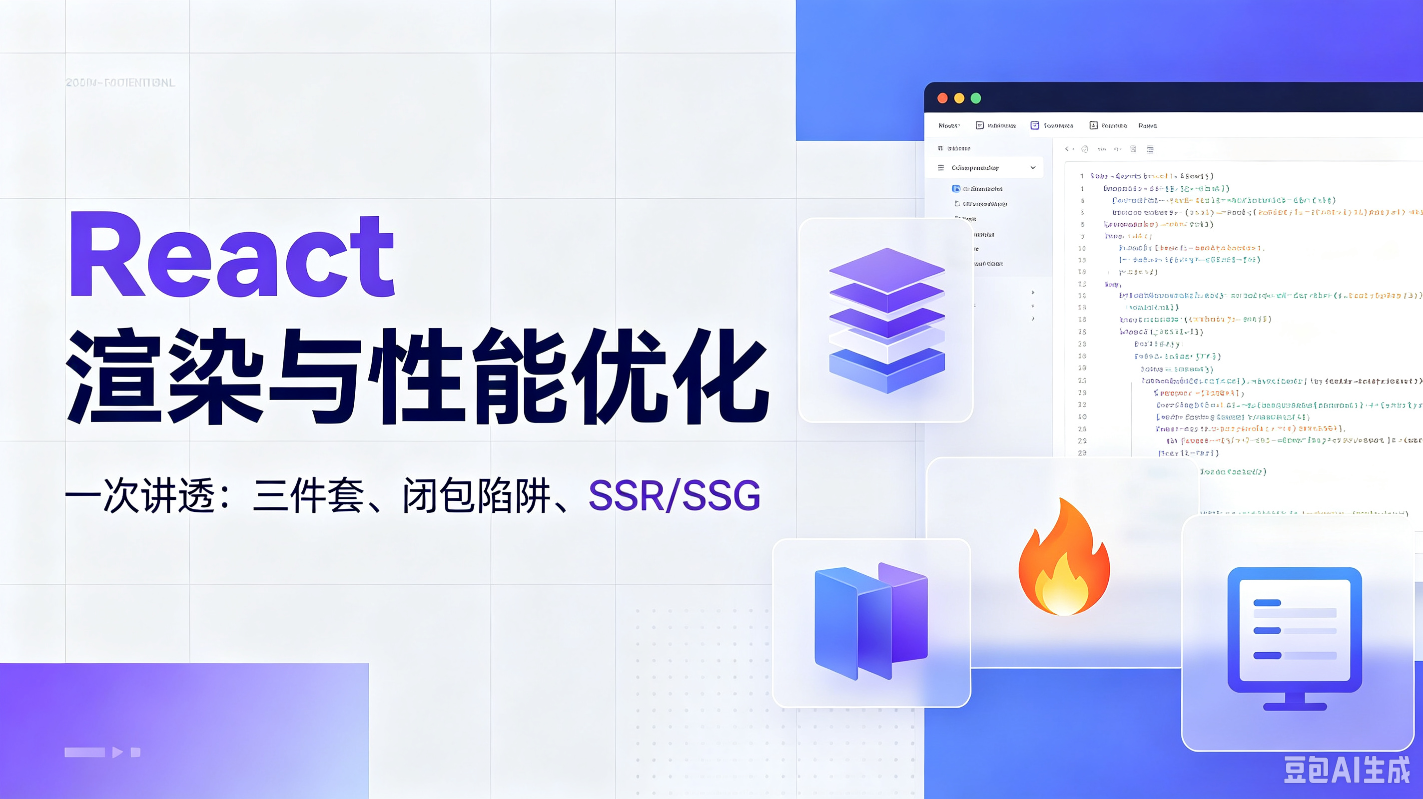 一次讲透 React 渲染与性能优化:三件套、闭包陷阱、SSR/SSG